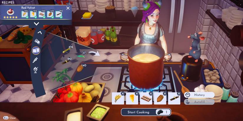 Recipe for Red Velvet in Disney Dreamlight Valley.