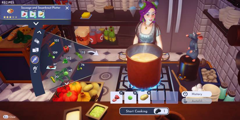 Sausage and Sauerkraut Platter recipe in Disney Dreamlight Valley