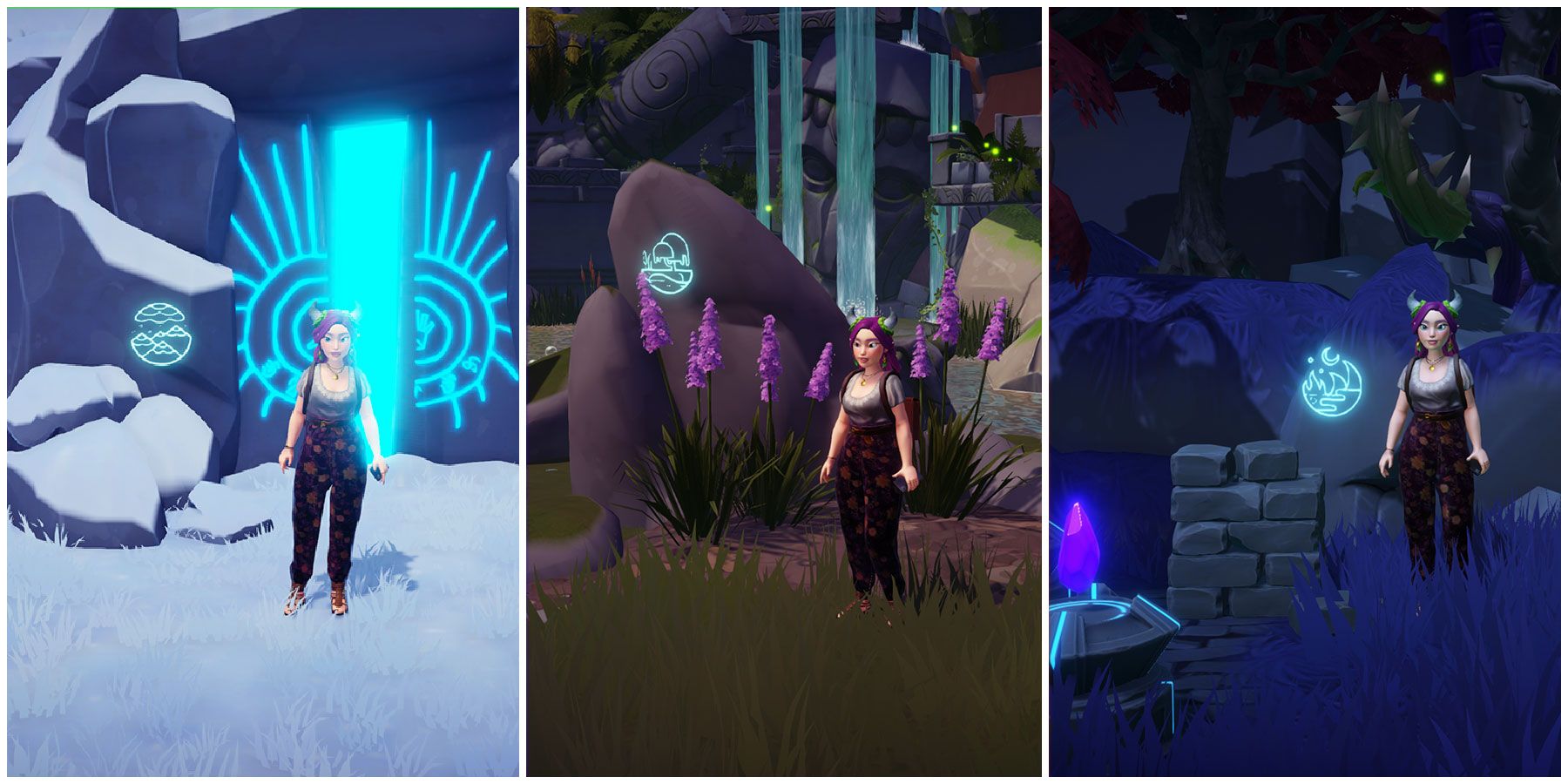 Three sigil locations in the Valley for Chronicles of the Ancients quest in Disney Dreamlight Valley: A Rift in Time.