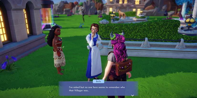 Helping Belle in The Best Mystery Solver in Dreamlight Valley quest.