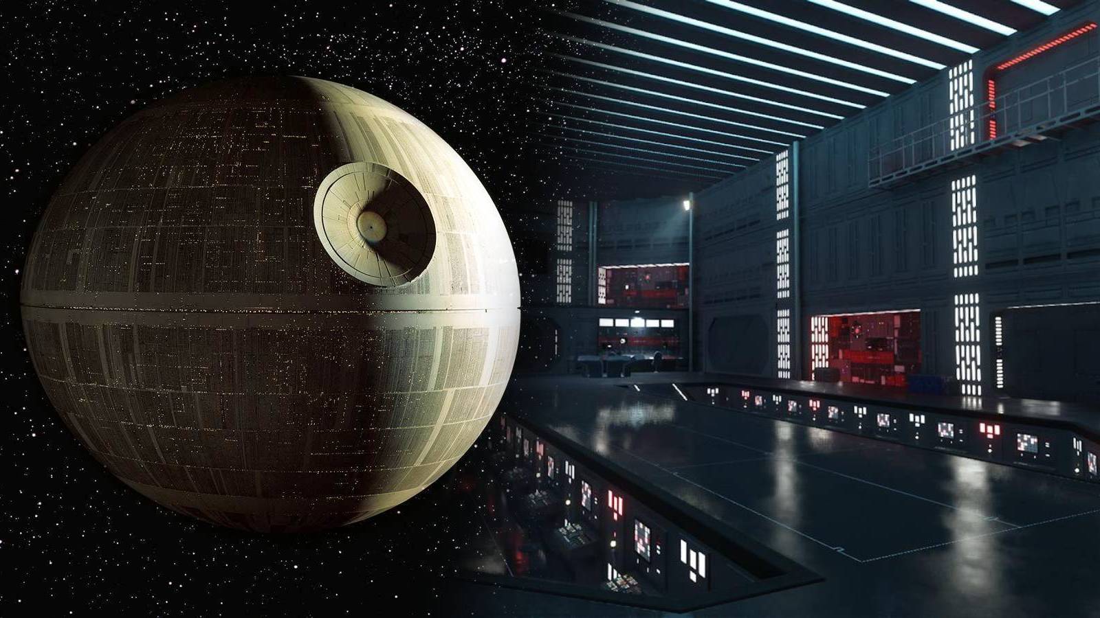 The Death Star from Star Wars and its interior