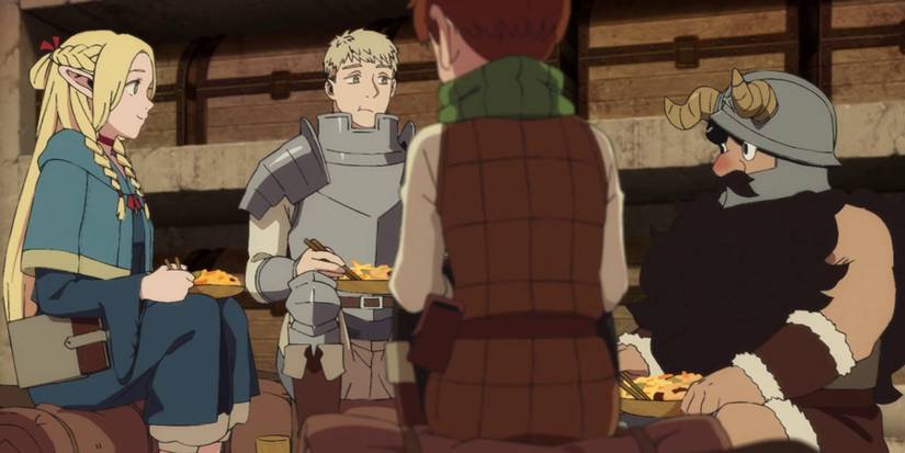 Delicious in Dungeon E02 Laios Marcille Chilchuck Senshi Campfire