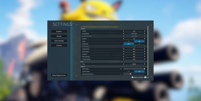 Graphics Settings in Palworld