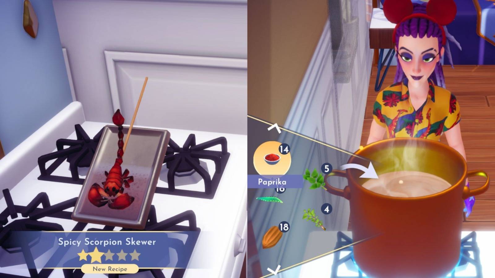 Disney dreamlight valley how to make spicy scorpion skewer