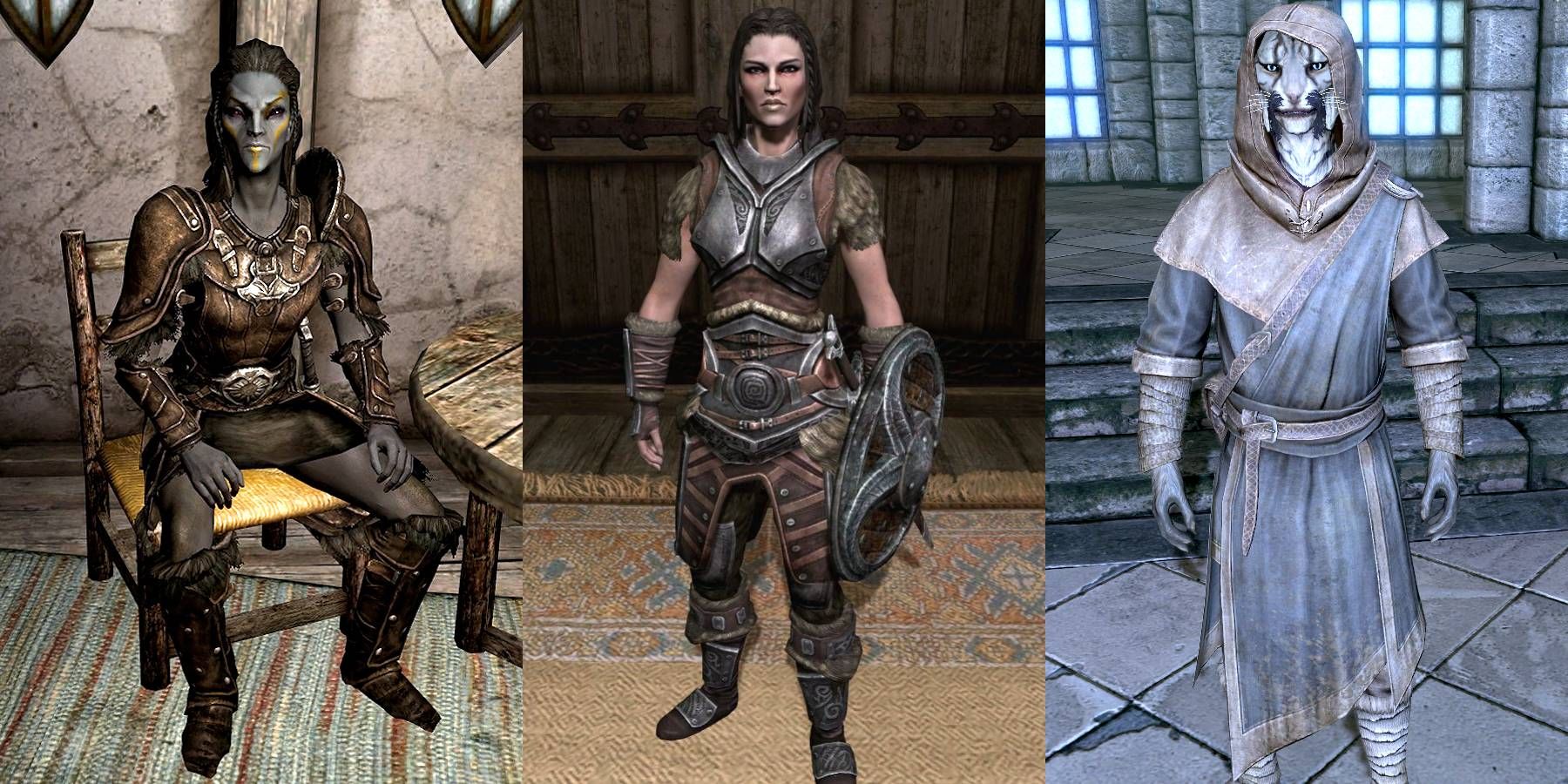 Jenassa, Lydia, and J'Zargo from The Elder Scrolls: Skyrim