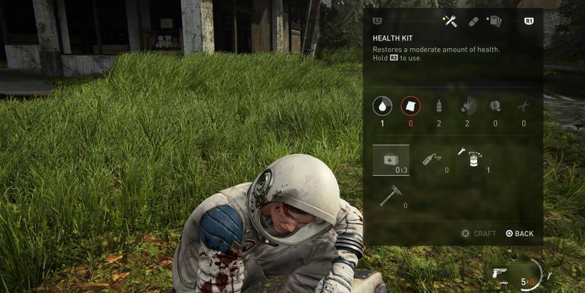 ellie crafting in her bag