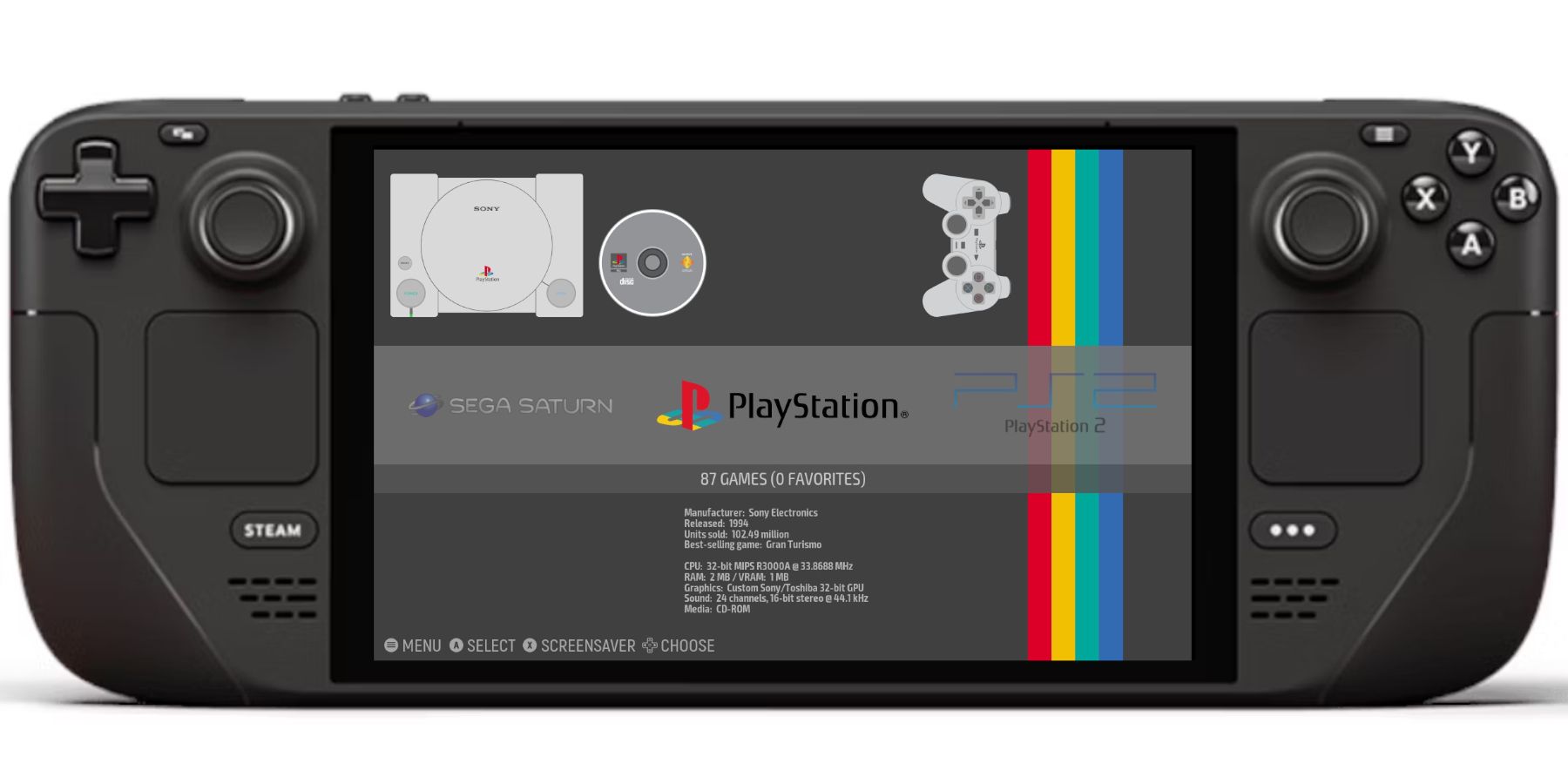 Emulation Station PS1 on Steam Deck