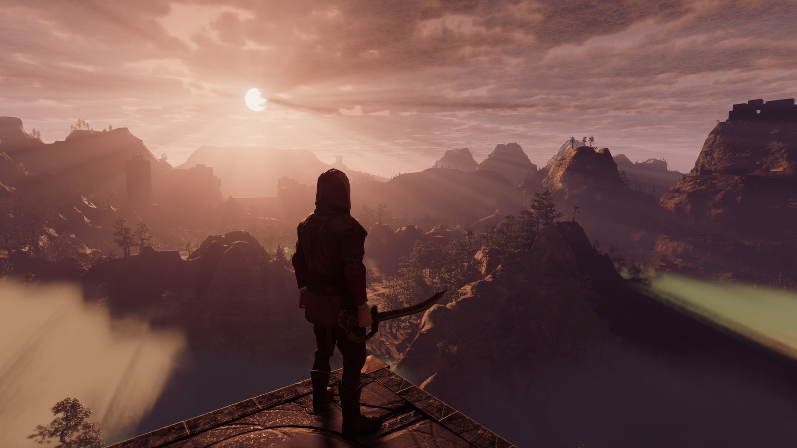 Enshrouded Standing and Looking Across the Landscape