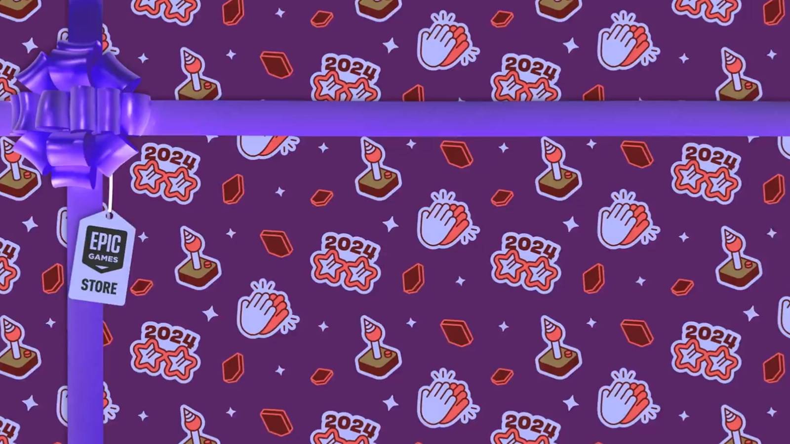 epic games store purple wrapping paper 2024