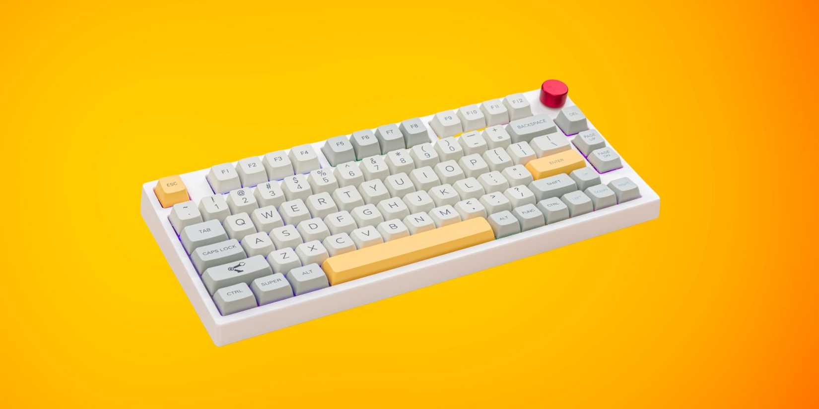 Epomaker TH80 Pro on orange background