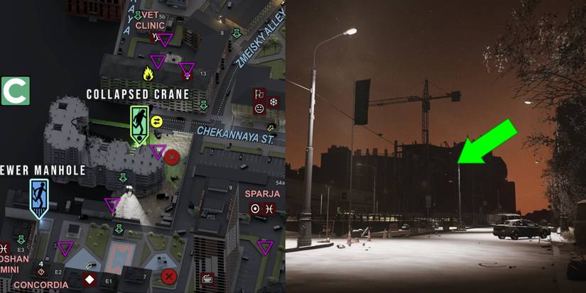 Escape From Tarkov All Streets of Tarkov Extraction Points Collapsed Crane-2