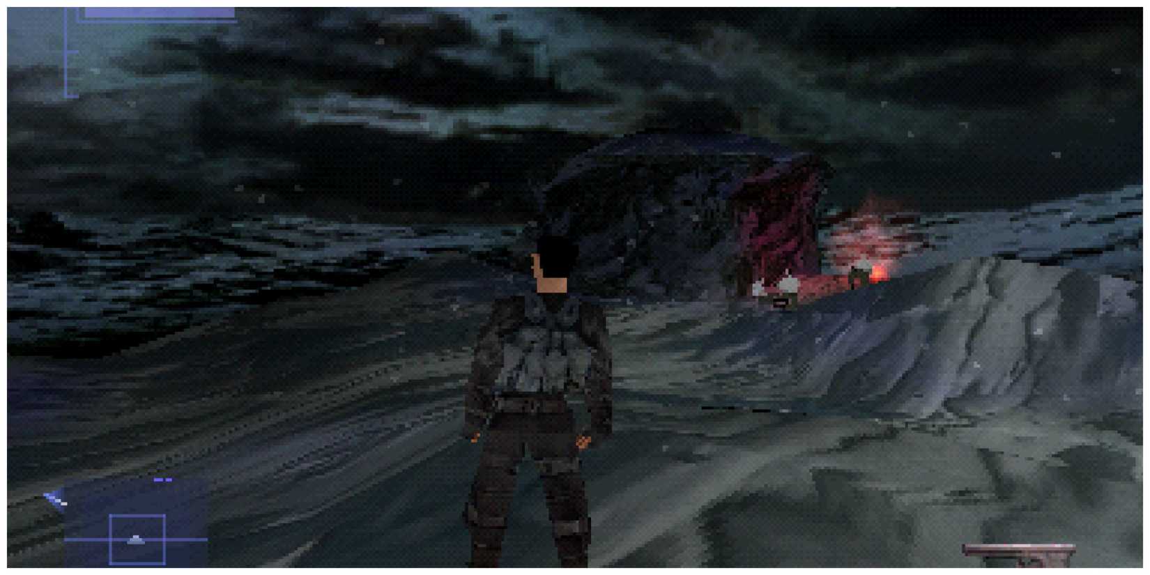 Exploring a mountain in Syphon Filter 2