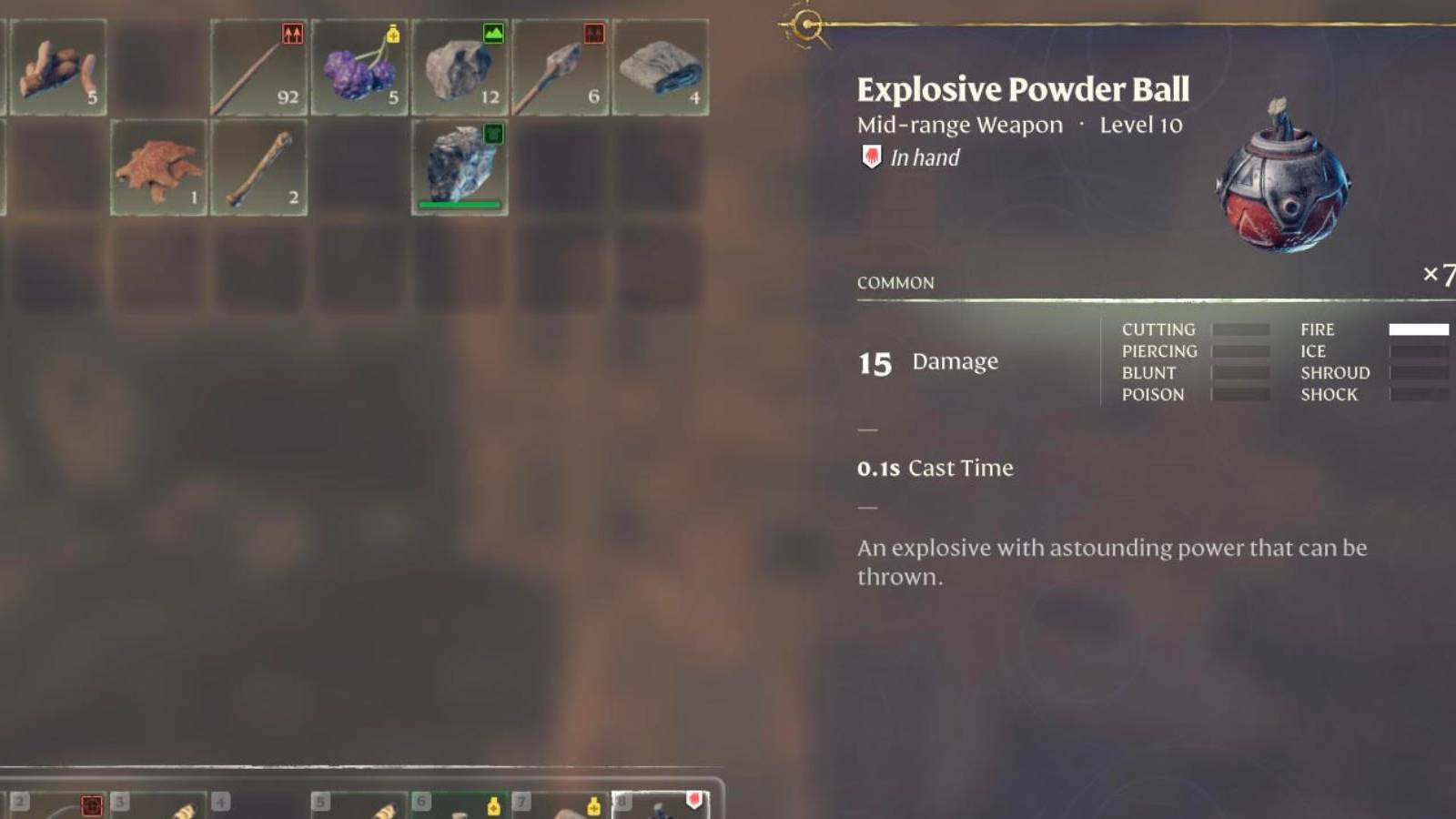 explosive powder balls enshrouded