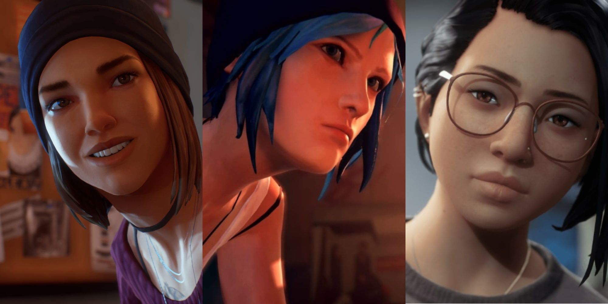 A trisplit of Steph from Life Is Strange: Before The Storm, Chloe from Life Is Strange and Alex from Life Is Strange: True Colors