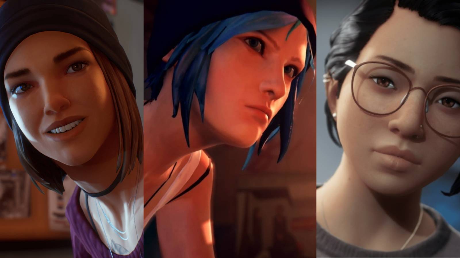 A trisplit of Steph from Life Is Strange: Before The Storm, Chloe from Life Is Strange and Alex from Life Is Strange: True Colors