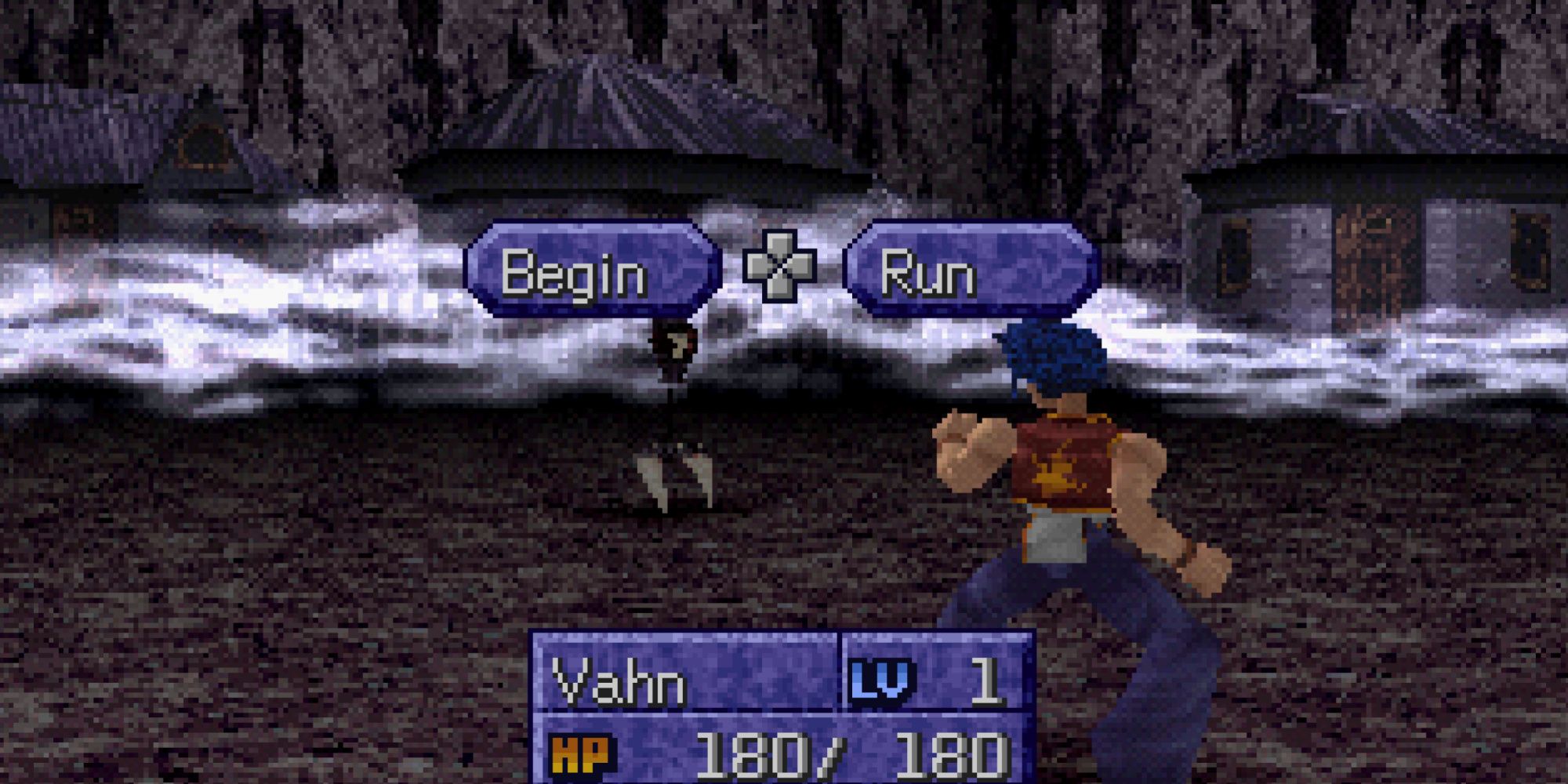 Fighting a battle in Legend Of Legaia