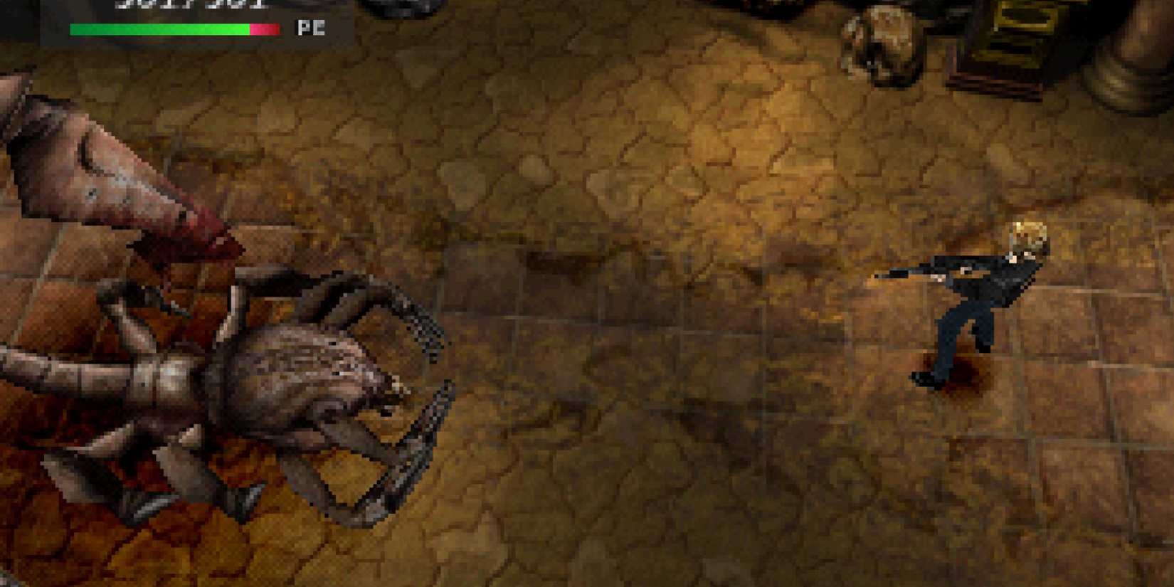 Fighting a boss in Parasite Eve