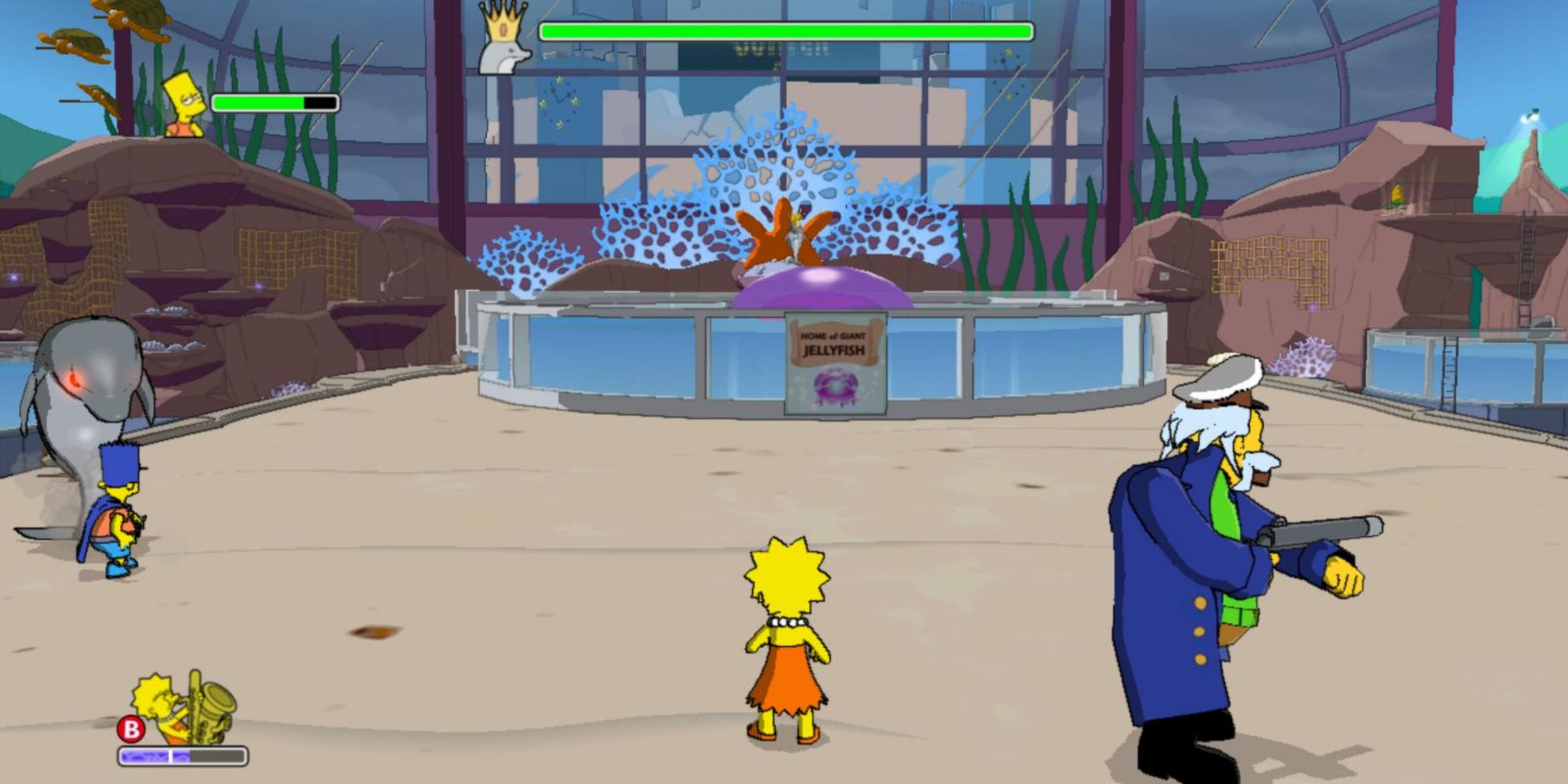 Fight bosses in simpsons games