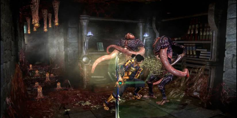 Fighting enemies in Onimusha 1