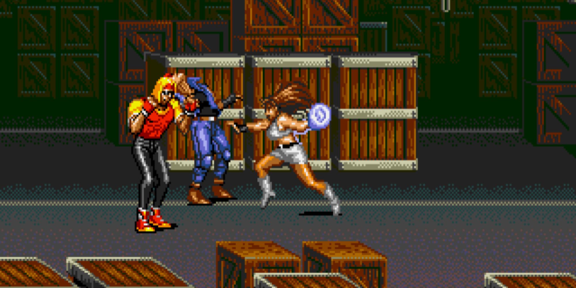 Fighting enemies in Streets Of Rage 3