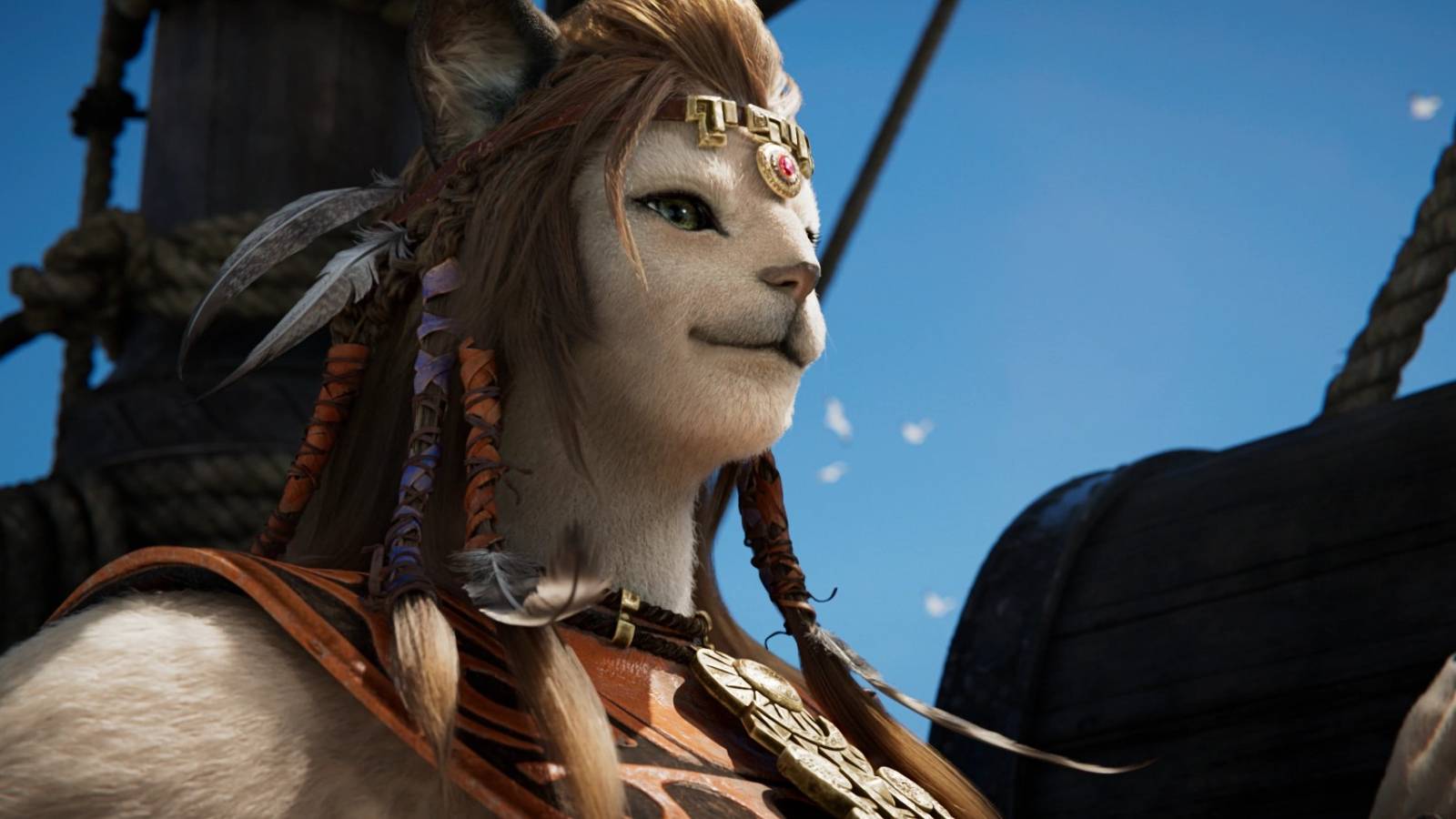 wuk lamat female hrothgar princess of tural from ffxiv dawntrail