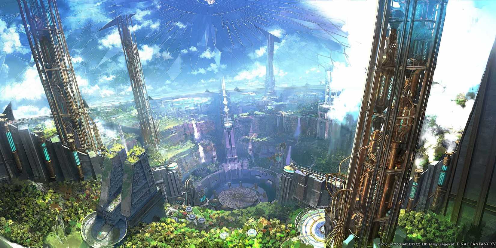 loading screen art for labyrinthos from ffxiv endwalker