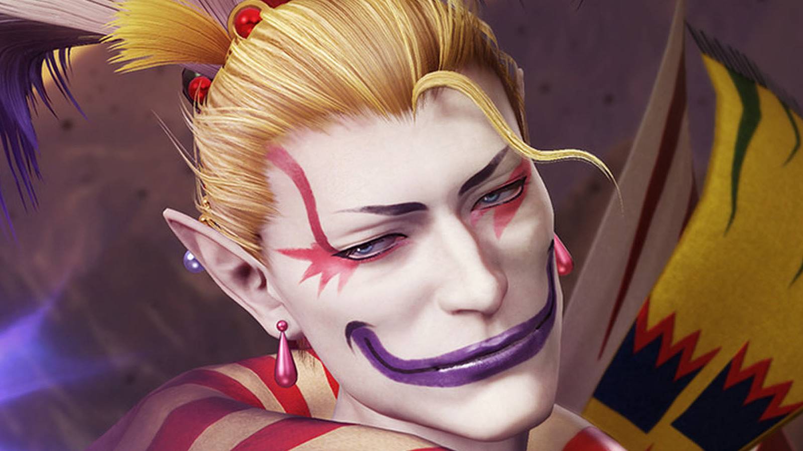 A close-up shot of Kefka Palazzo from Final Fantasy 6.