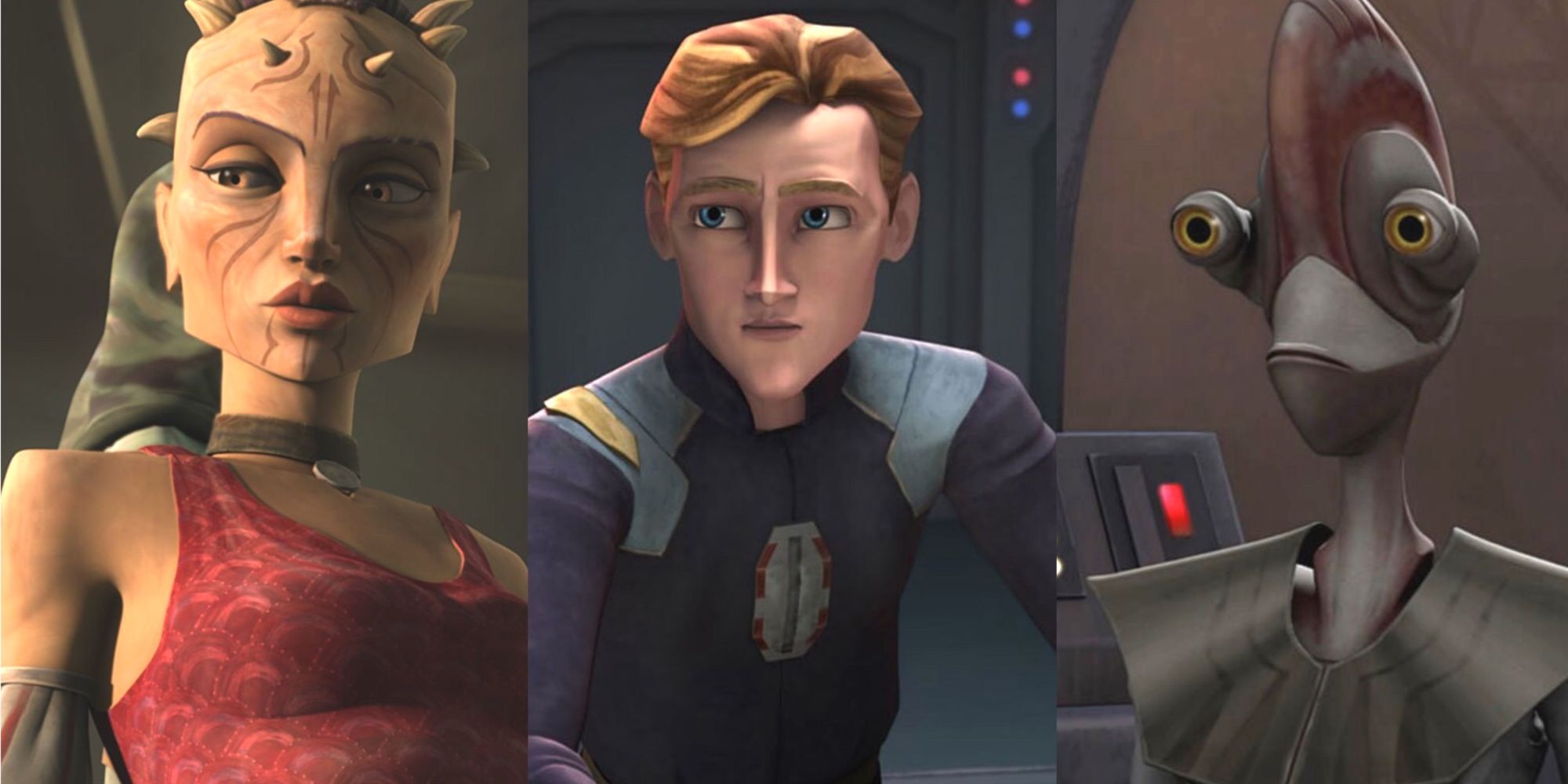 Screenshots of Sugi, Korkie and Sionver Boll from the Clone Wars series