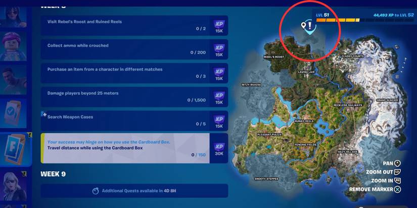 fortnite cardboard box location