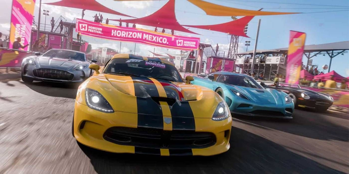 Cars at the Horizon Festival in Forza Horizon 5