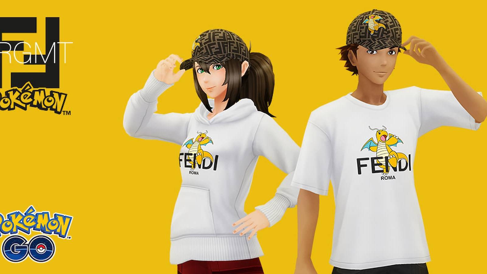 Pokemon GO Fendi FRGMT collaboration hoodie, hat and tshirt