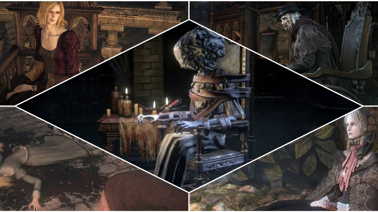 Gehrman, Arianna The Doll, Saint Adeline and The Dead Girl in Bloodborne