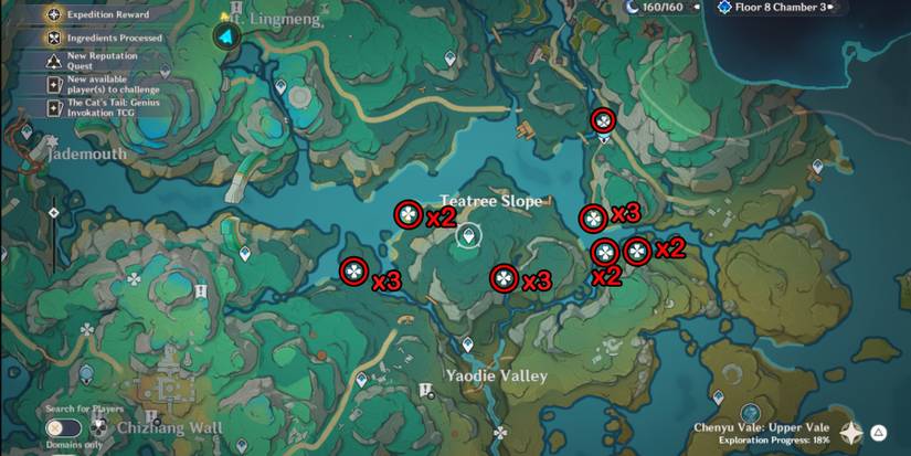 genshin impact clearwater jade location in teatree slope