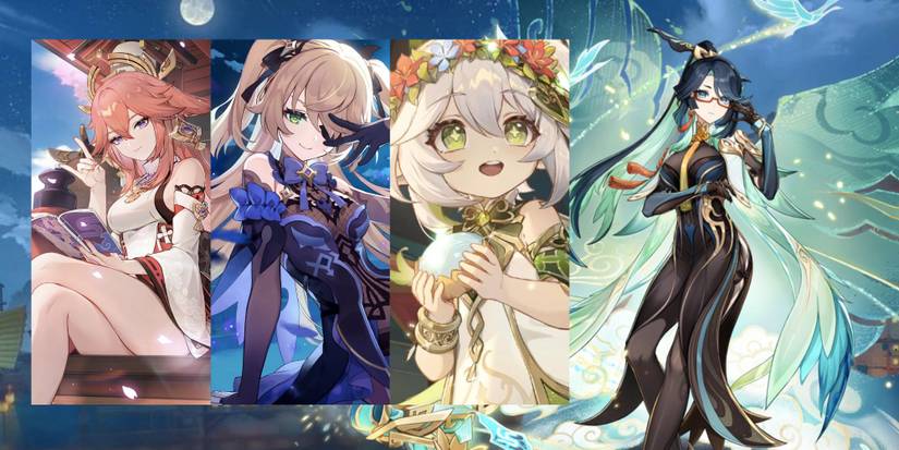 Genshin Impact Xianyun + Yae Miko + Fischl + Nahida
