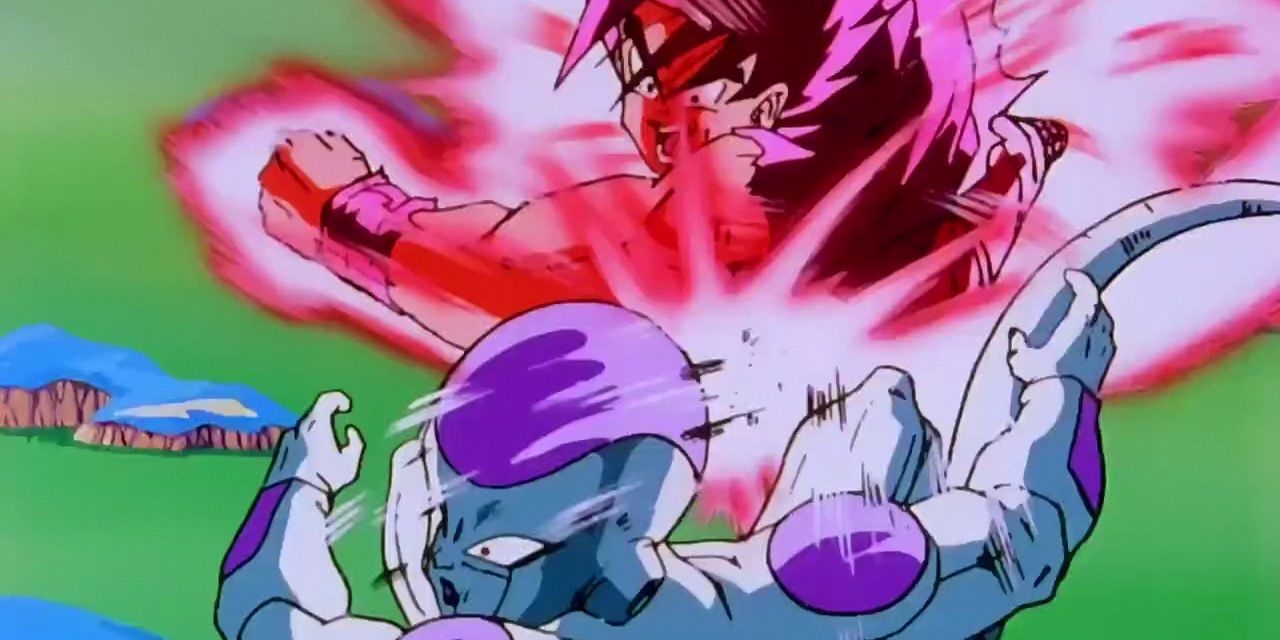 Goku utilise le Kaioken contre Freezer dans Dragon Ball Z