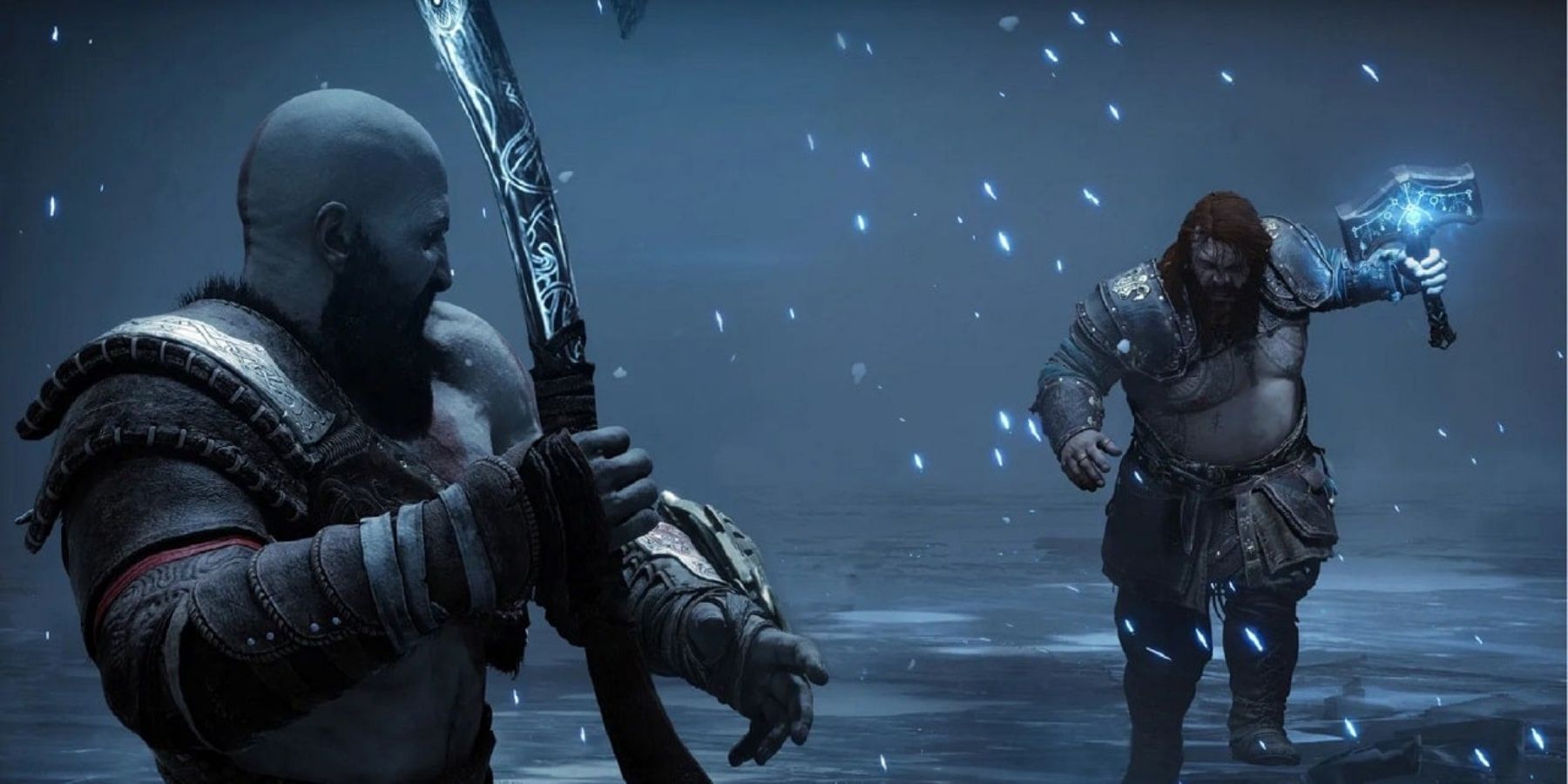 Kratos about to battle Thor