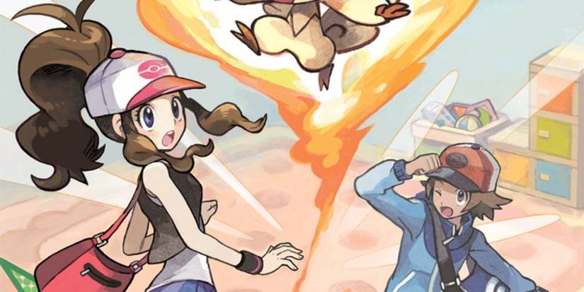 Promotional art of Hilda & Hilbert in Pokemon Black & White.