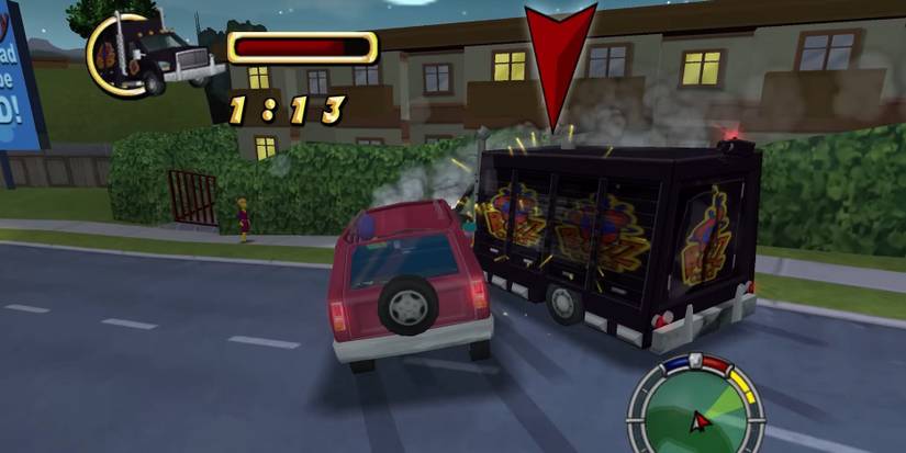 The Simpson's: Hit And Run Marge Driving A Car And Hitting A Truck