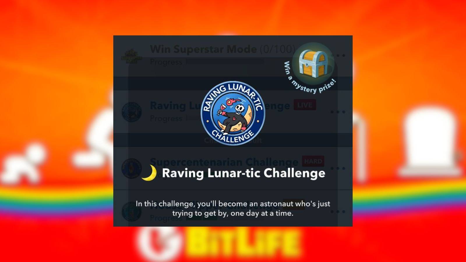 raving lunar-tic challenge in bitlife