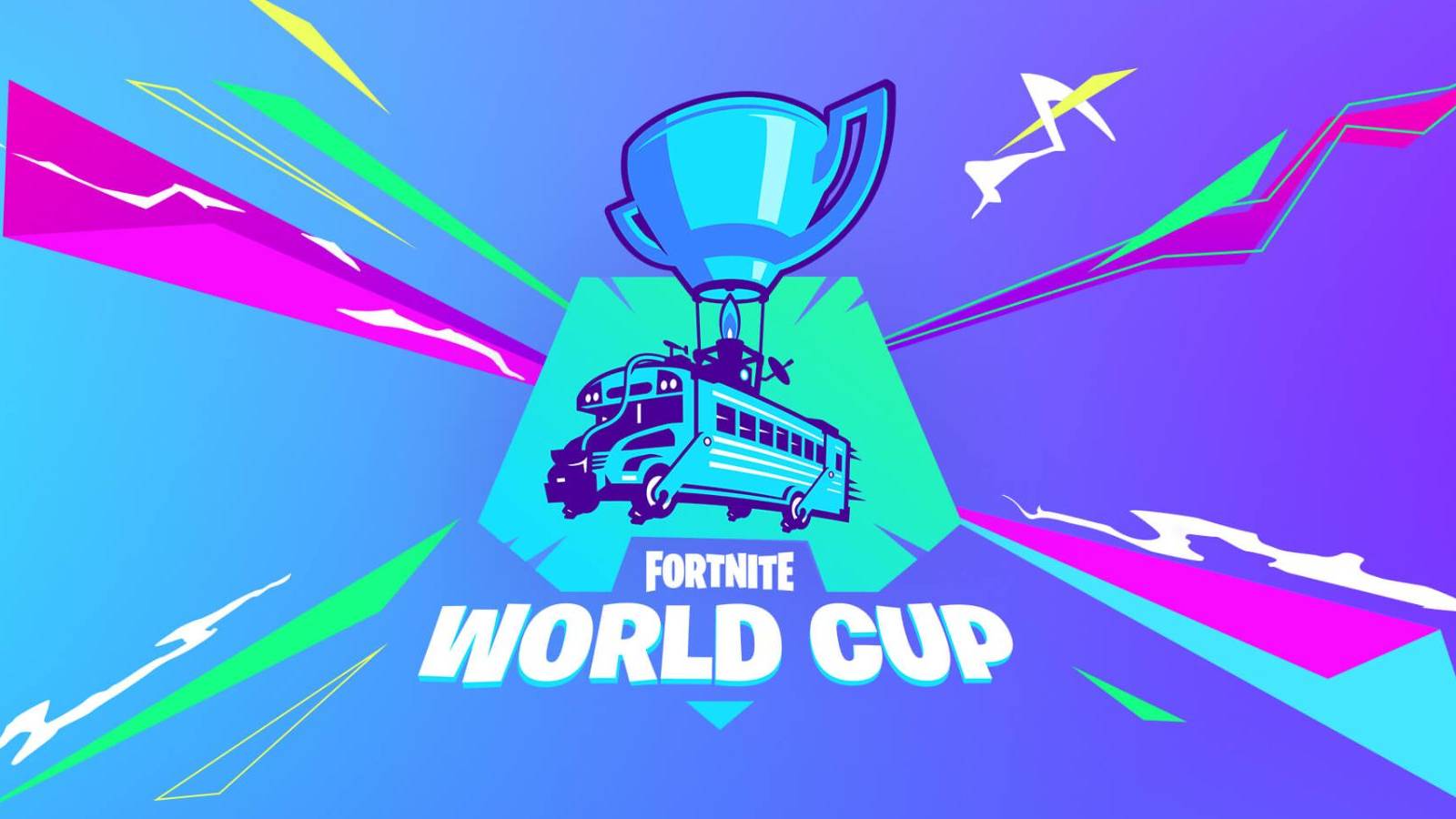Fortnite Logo with Bus
