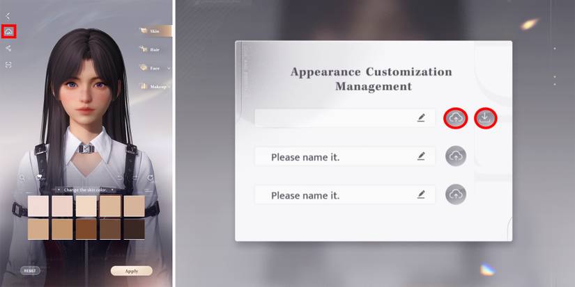 how to save appearance data in love and deepspace