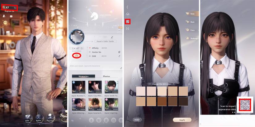 how to share evol appearance data in love and deepspace