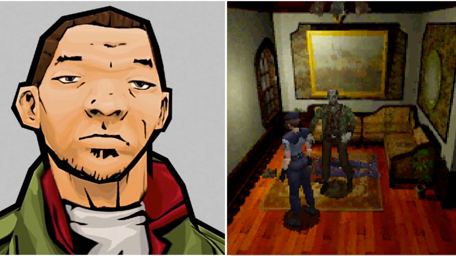 Huang Lee in Grand Theft Auto Chinatown Wars and confronting a zombie in Resident Evil Deadly Silence