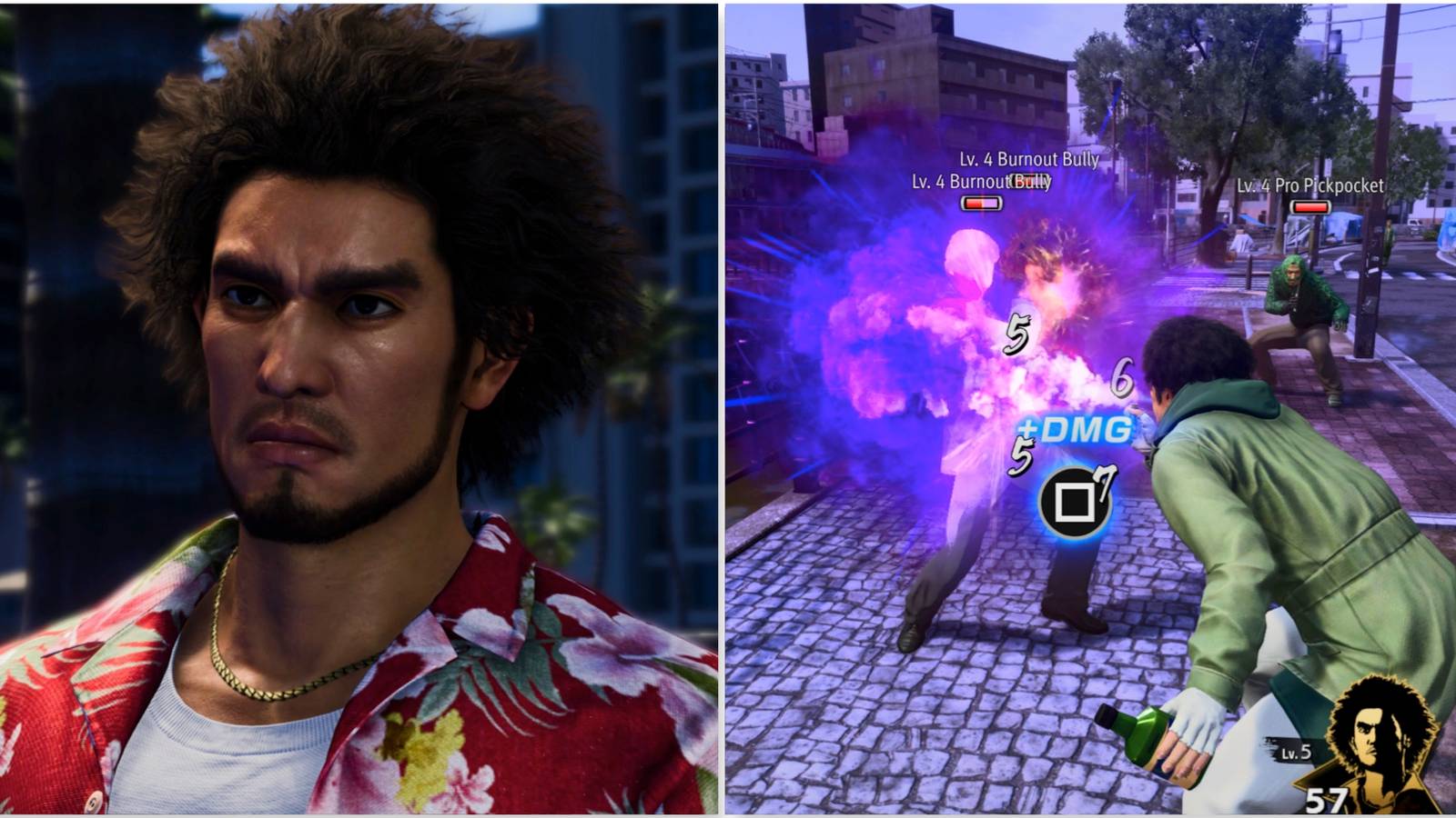 Ichiban in Like a Dragon Infinite Wealth and Fighting enemies as Nanba in Like a Dragon Infinite Wealth