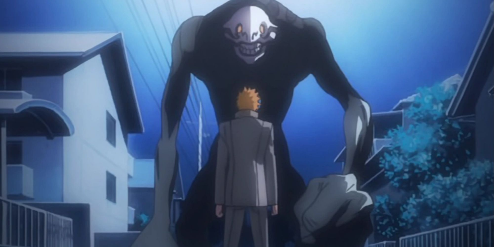 Ichigo facing a Hollow in Bleach