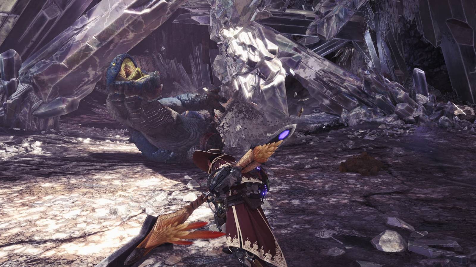 Fighting a Dodogama in Monster Hunter World