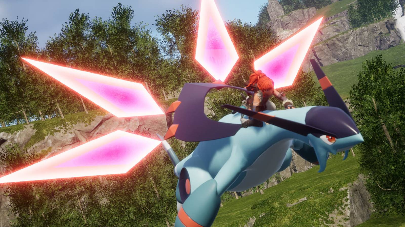 A flying Pal used as a Mount in Palworld