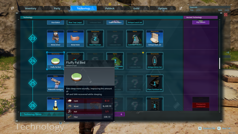 The Fluffy Pal Bed blueprint in Palworld