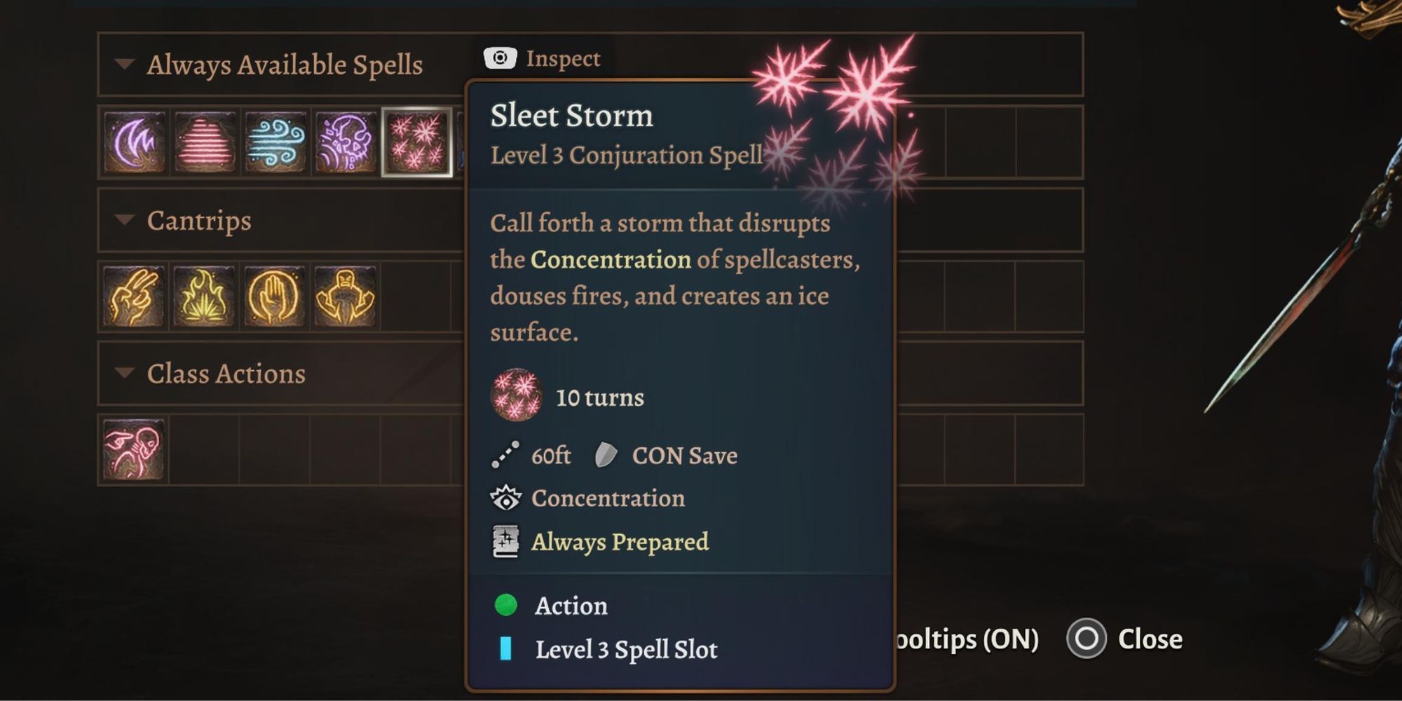 The Sleet Storm spell in Baldur’s Gate 3