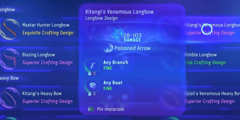 Kitangi’s Venemous Longbow in Avatar: Frontiers of Pandora
